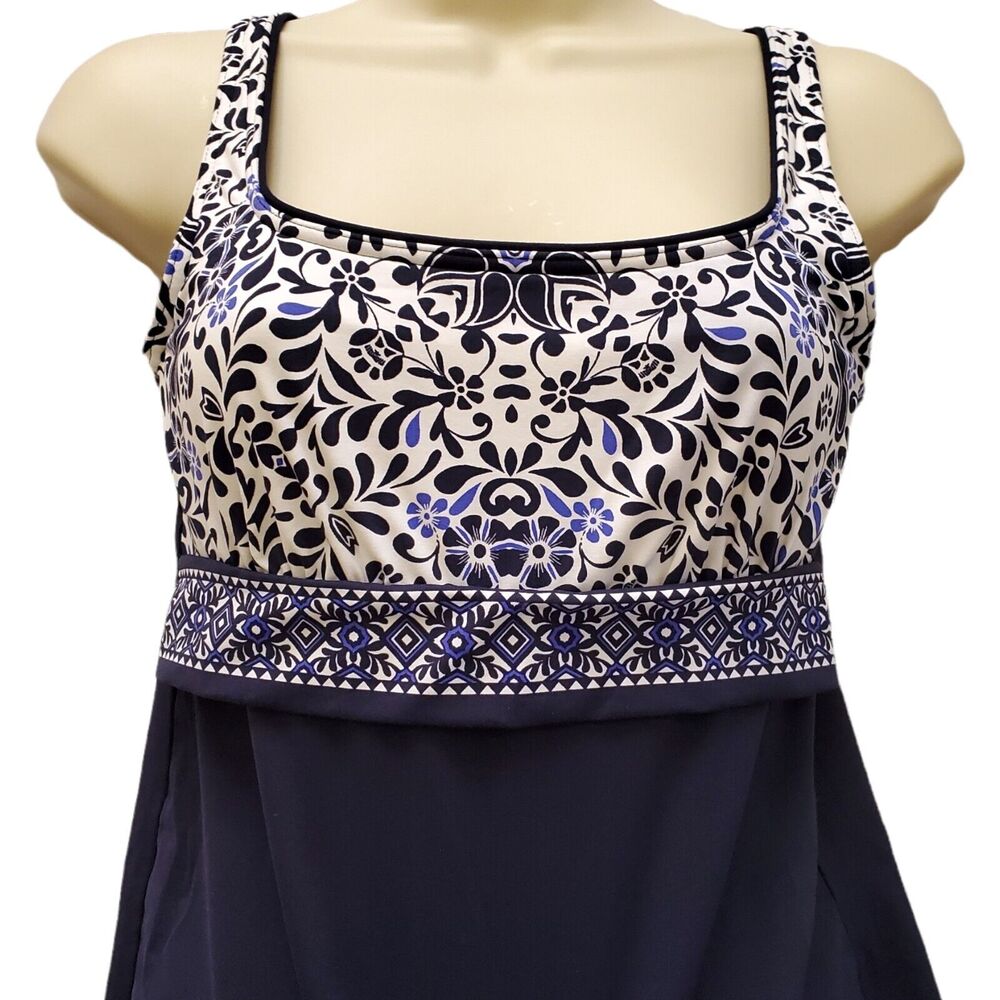Lands' End Floral Tankini Top Size 2